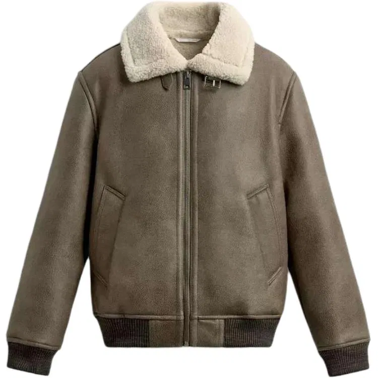 Мужская куртка с лацканами Khaki ZARA, Хаки