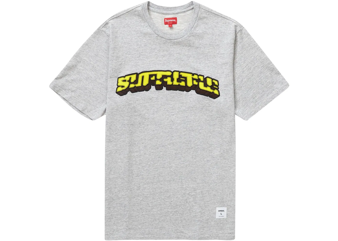 Мужская футболка с принтом Supreme Block Arc S/S Top, Heather Grey