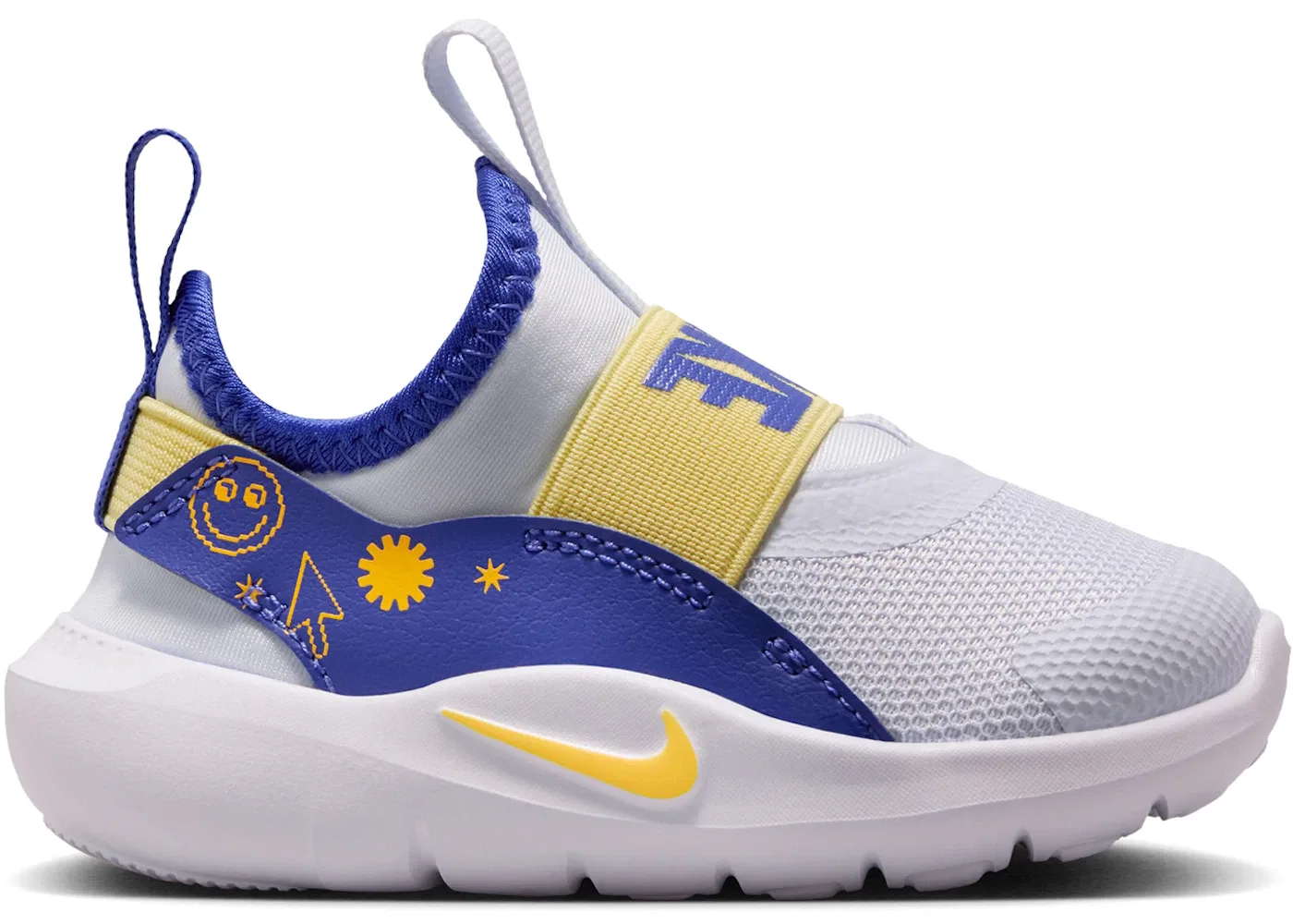 Детские кроссовки с шнуровкой Nike Flex Runner 4 SE Nike, Football Grey Lapis Soft Yellow Laser Orange