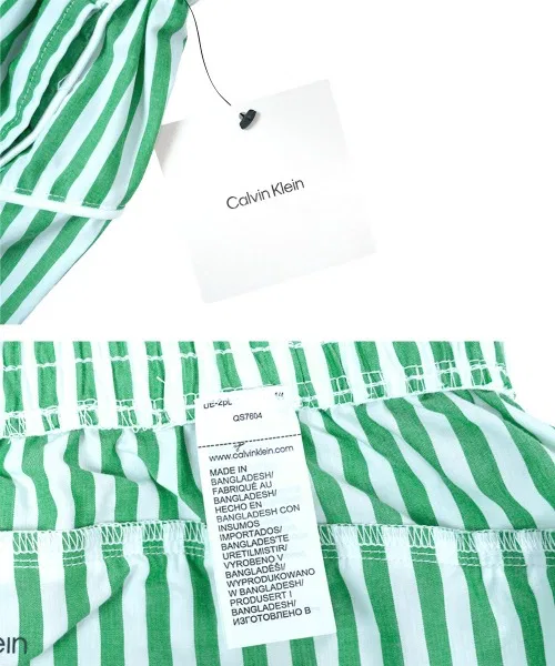 Женские шорты хлопковые с полоской Calvin Klein Cotton Poplin POPLIN TRACK SHORT, Желтый — фото 3