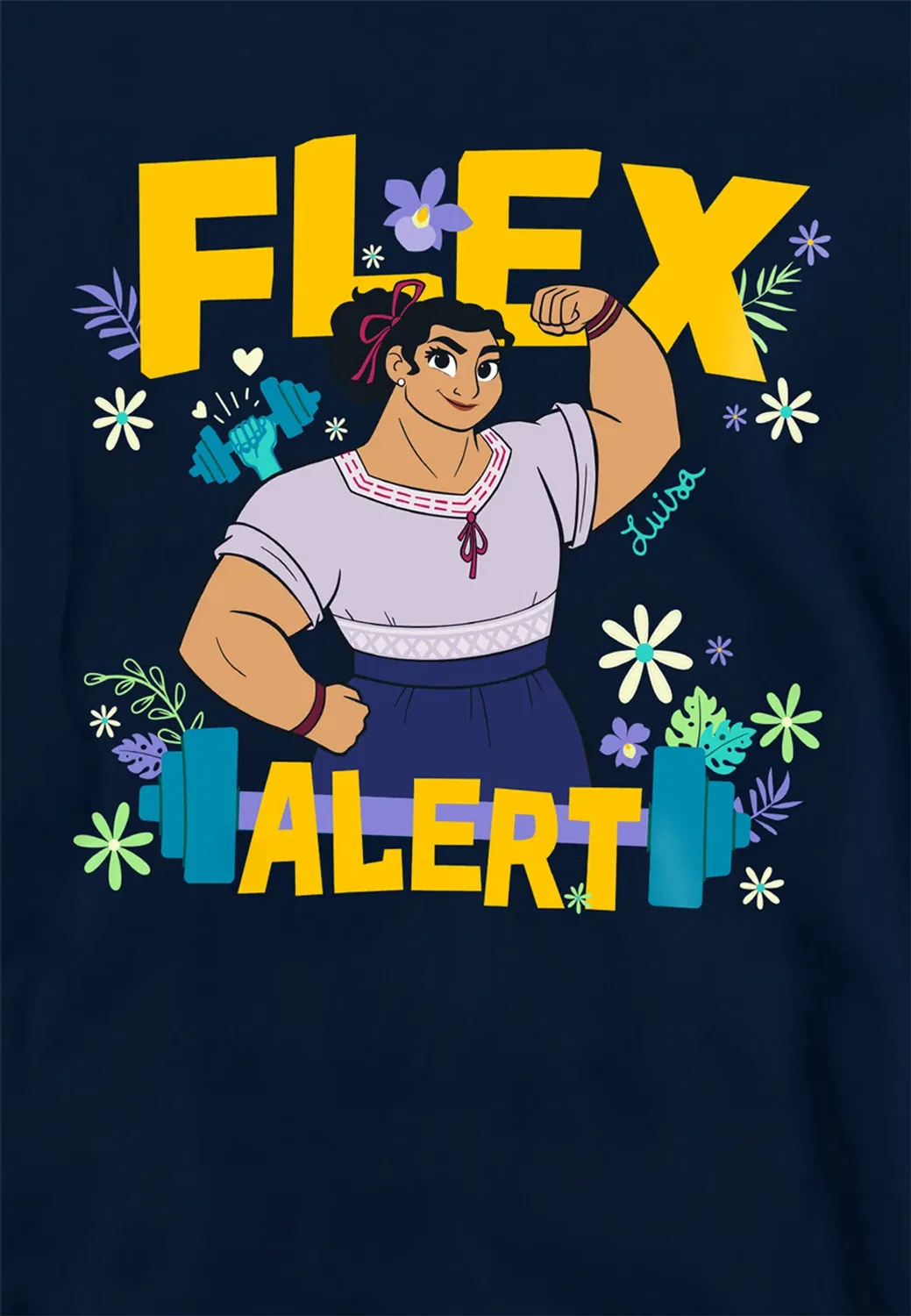Детский худи с принтом Encanto Flex Alert with Luisa Disney, Navy — фото 2