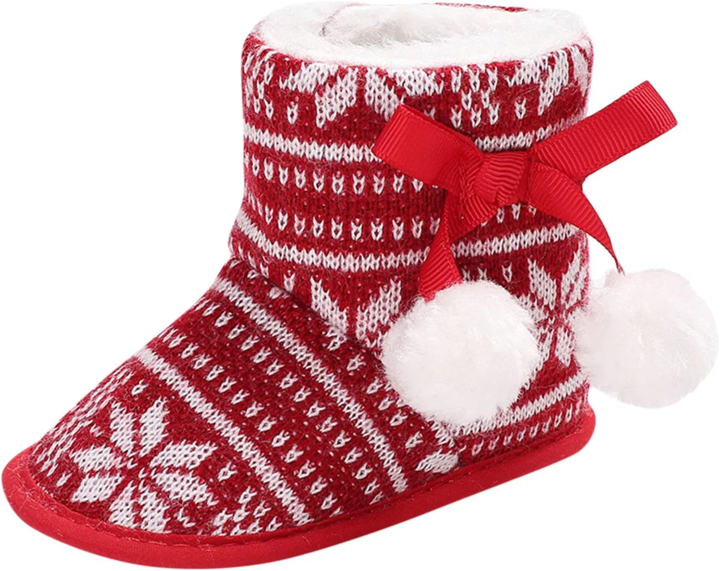 Детские кроссовки для мальчиков с принтом Christmas Snowflake, Red