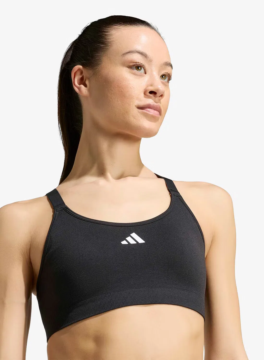 Бюстгальтер спортивный бесшовный комплект 2 шт Optime Adidas, черный — фото 3