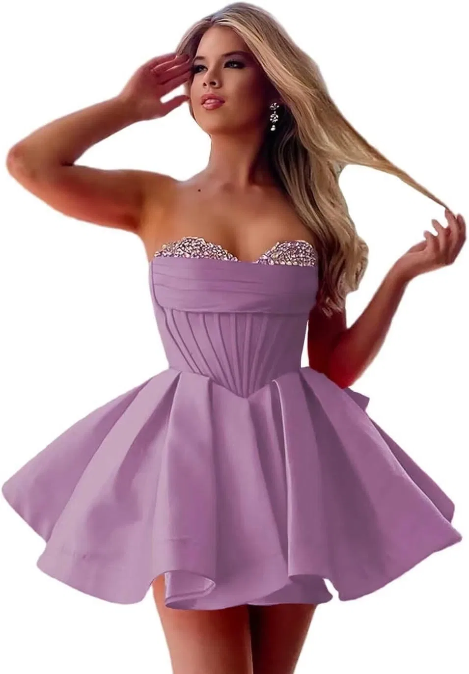 Женское атласное коктейльное платье с пайетками, Dusty Purple