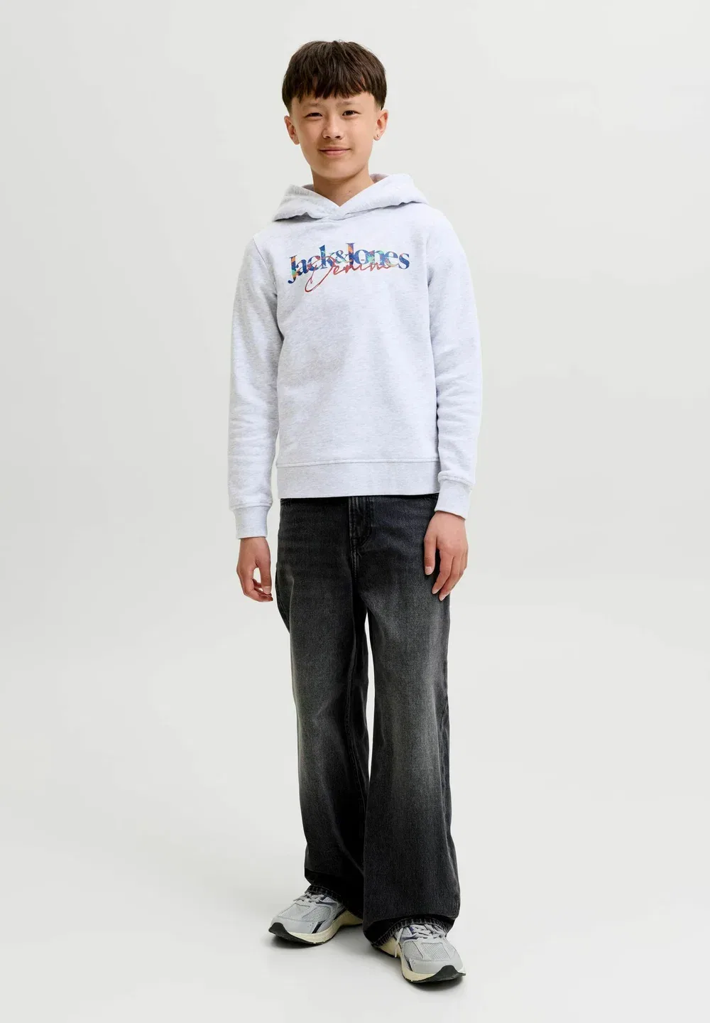 Толстовка с капюшоном Jack & Jones Junior, White Melange