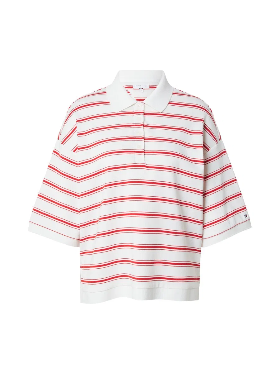 Футболка TOMMY HILFIGER "Oversized Fit Stripe" белого цвета