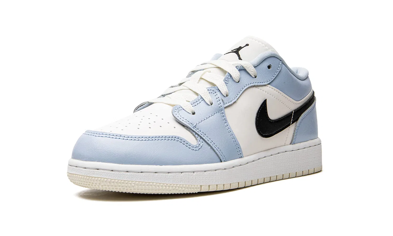 Детские кроссовки для мальчиков с принтом Air Jordan 1 NIKE, Ice Blue Black White Sail — фото 4