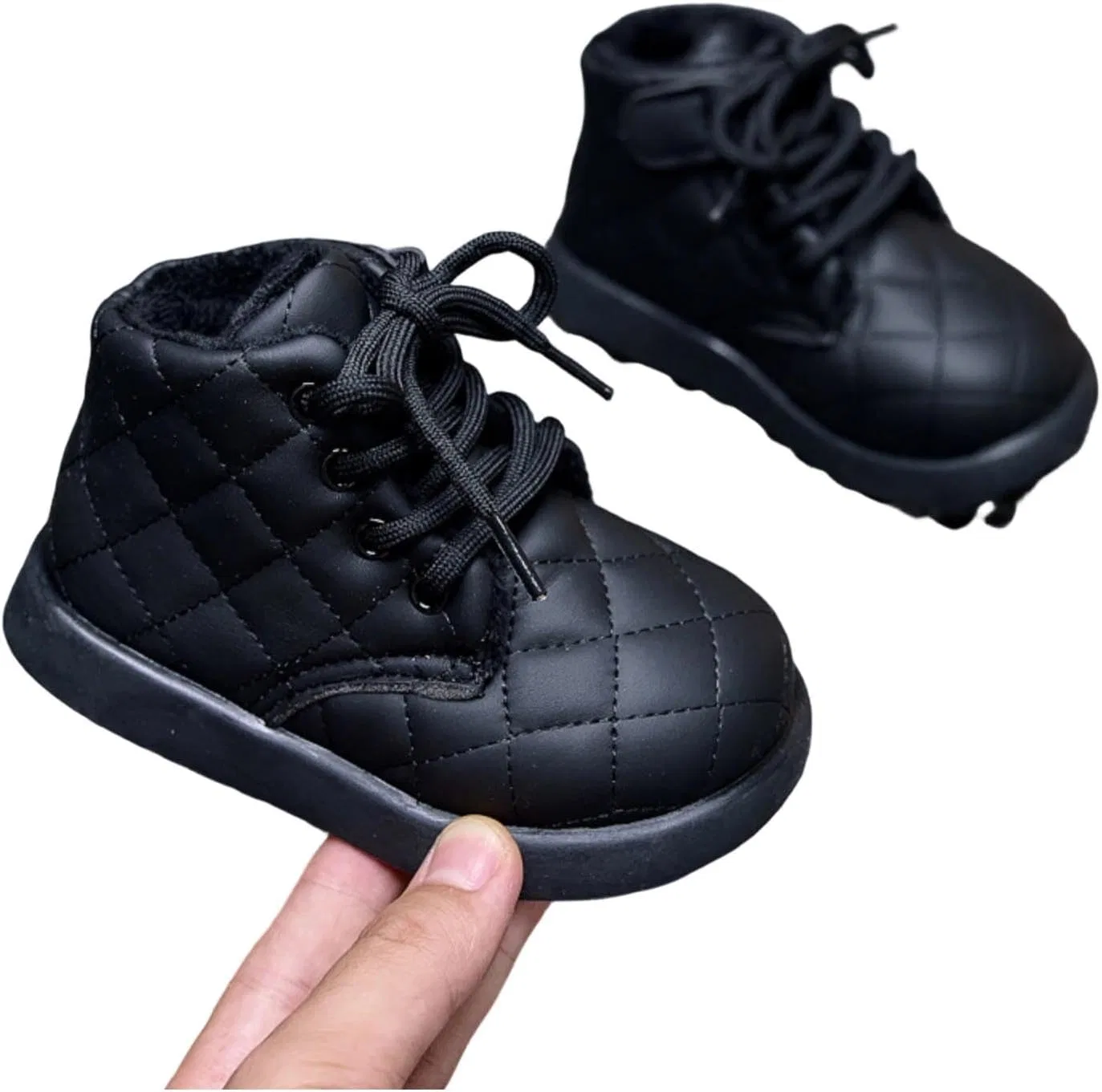 Детские зимние ботинки для девочек с бантом SHOPESSA, Black — фото 2