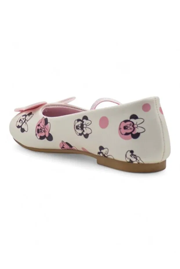 Детские балетки для девочек из искусственной кожи Minnie Mouse, White — фото 4