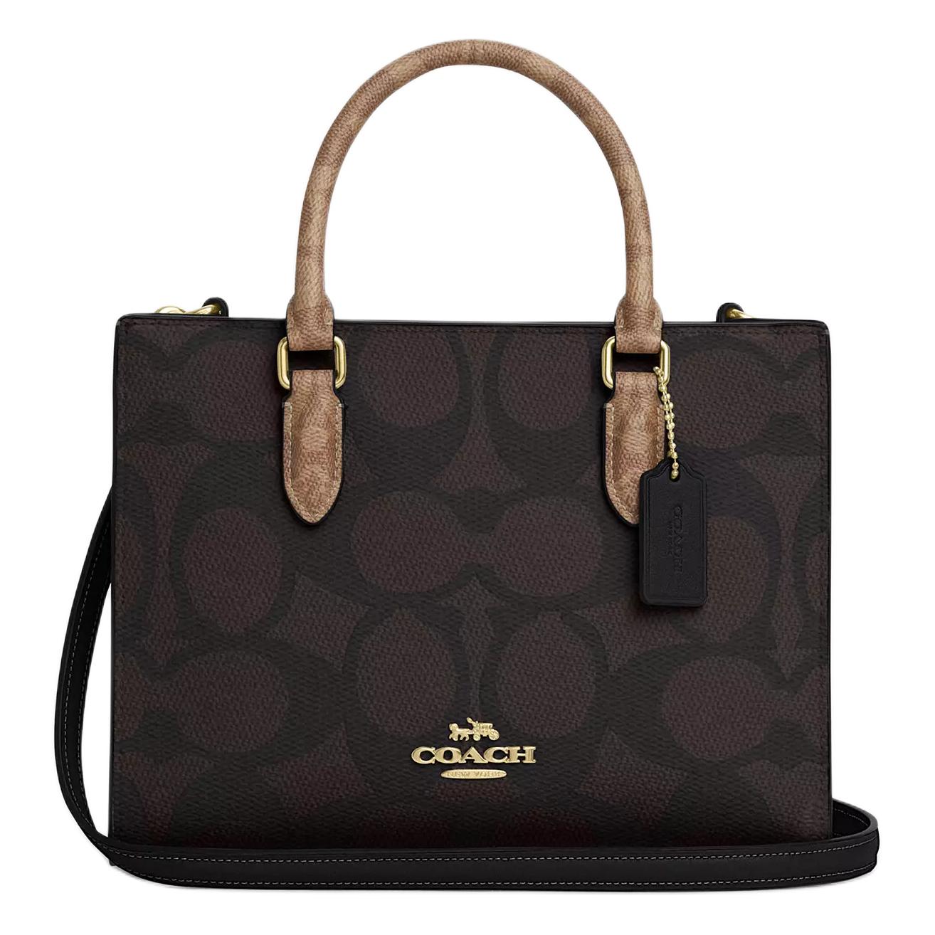 

COACH Сумка-шоппер Maggie PVC Tote Bag, сумка через плечо, женская, черного цвета, небольшого размера