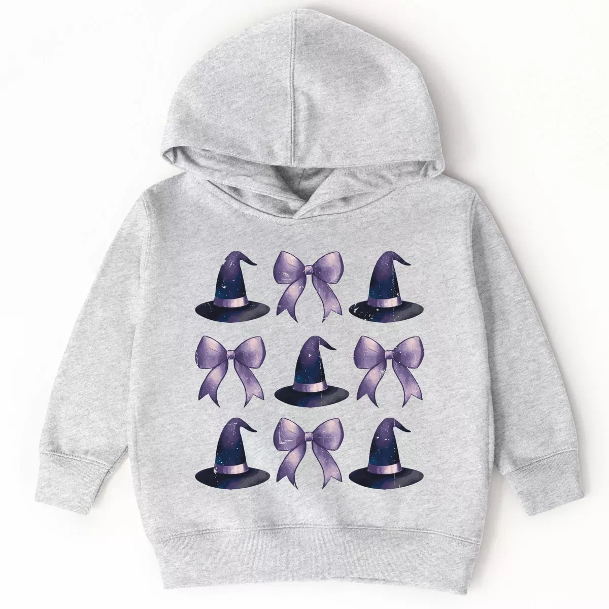 Детское худи с принтом Coquette Witch Hat Collage The Juniper Shop, Heather Grey
