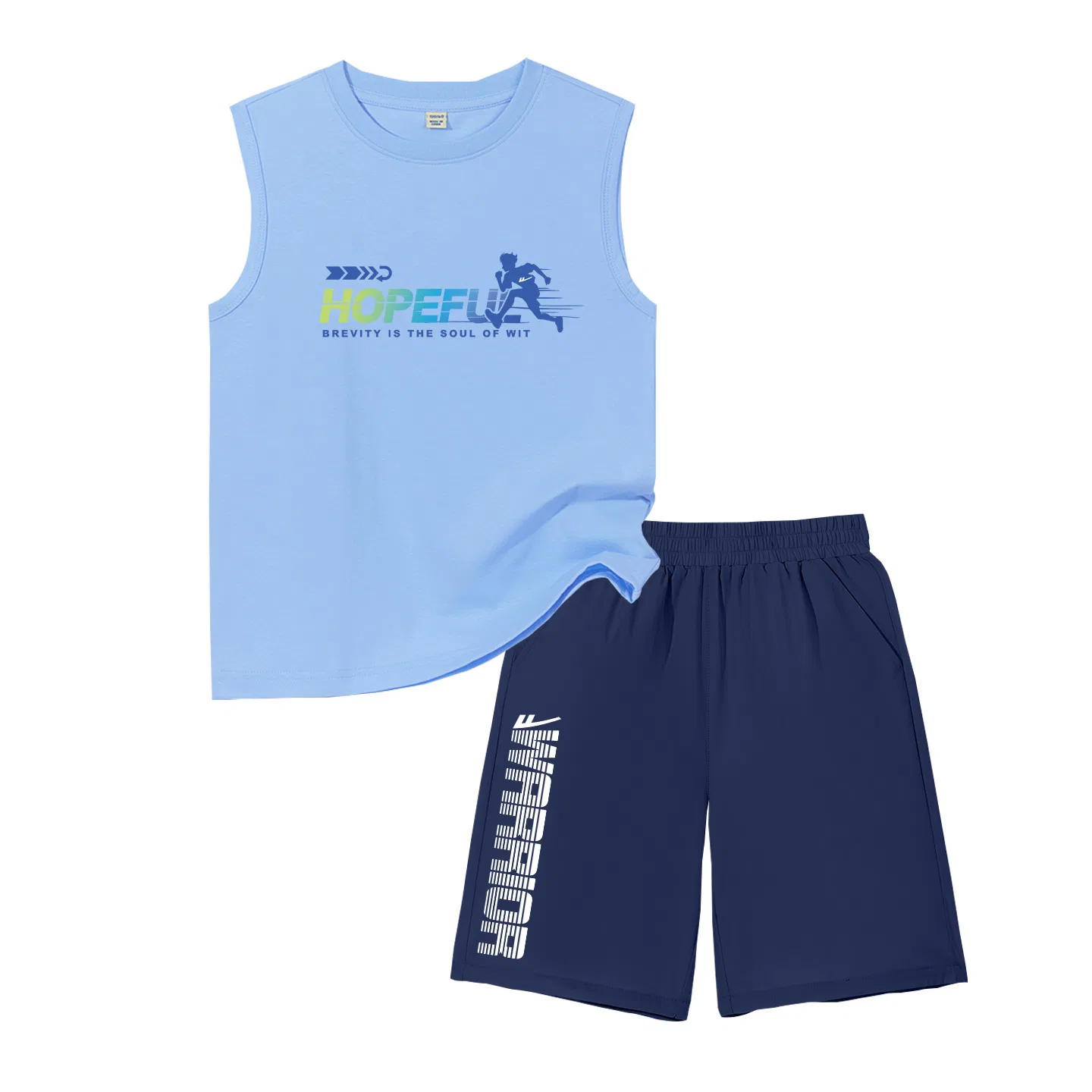 Детский спортивный комплект с принтом Blue/H Gradient Running-Navy Blue/H White Interval Bottom Right K WARRIOR