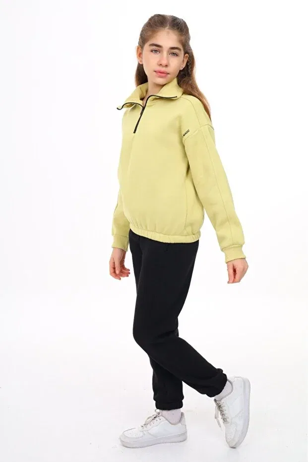 Детский спортивный костюм для девочек с вышивкой Toontoy, Light Green — фото 3
