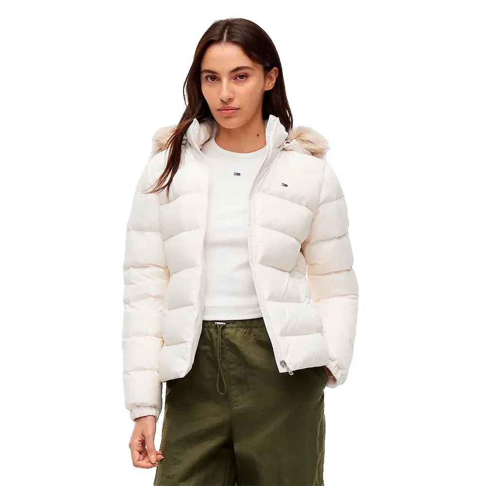 Женский стеганый пуховик с капюшоном Tommy hilfiger, Beige
