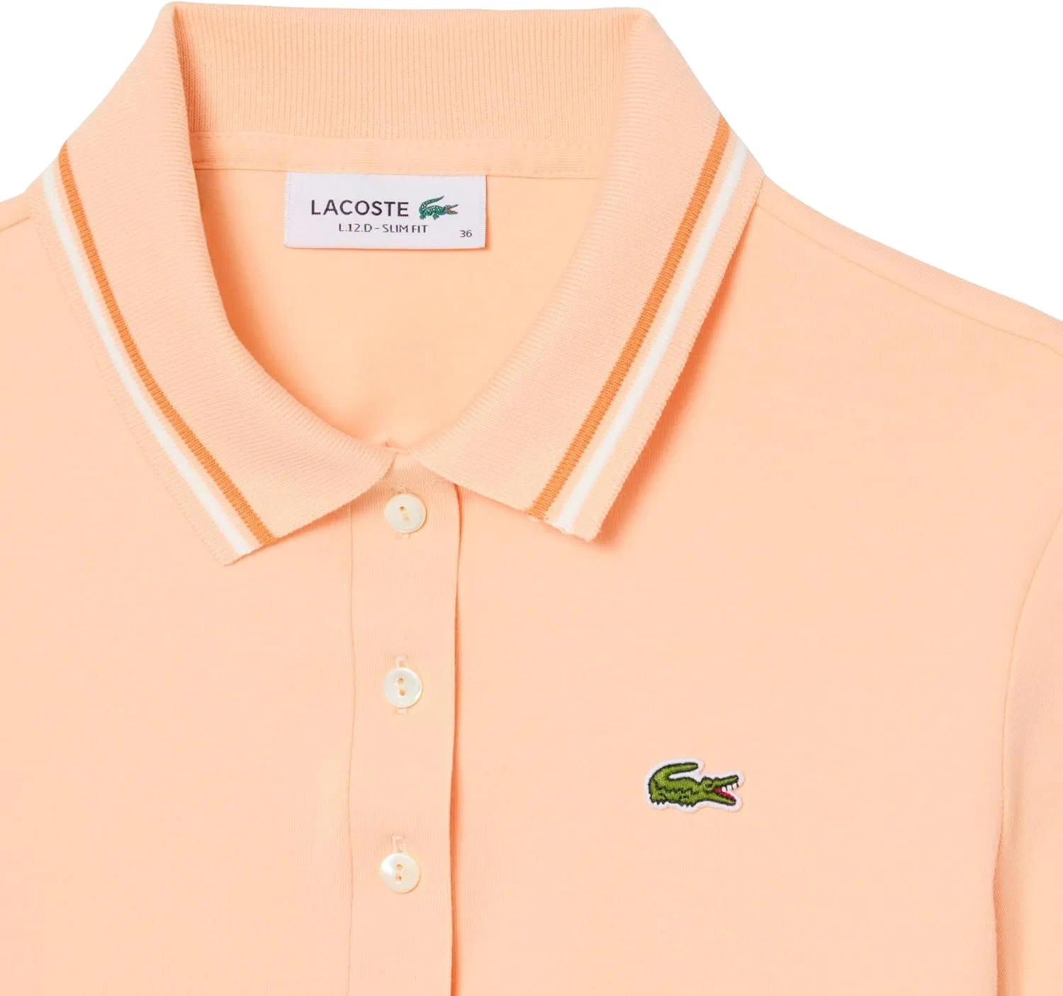 Женское поло с контрастной отделкой L.12.d Slim Fit Trim Detail Lacoste, Angie Flour Blossom — фото 2