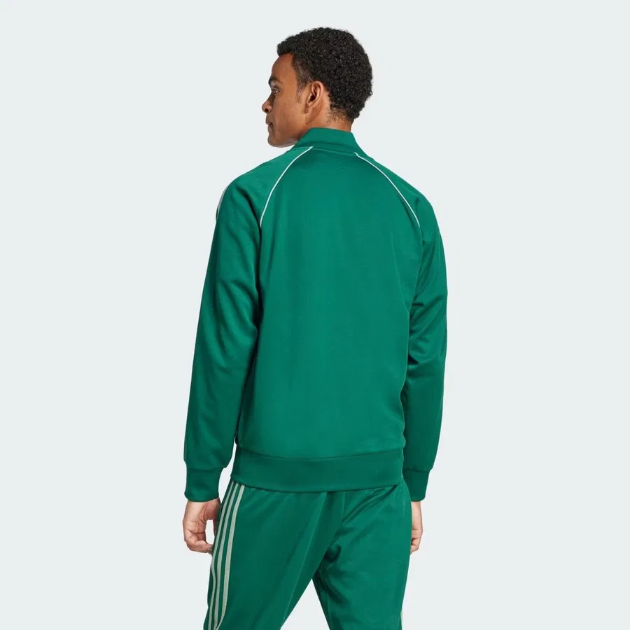 Куртка мужская с полной застежкой-молнией adidas SST TT JC9922, Зеленый — фото 2