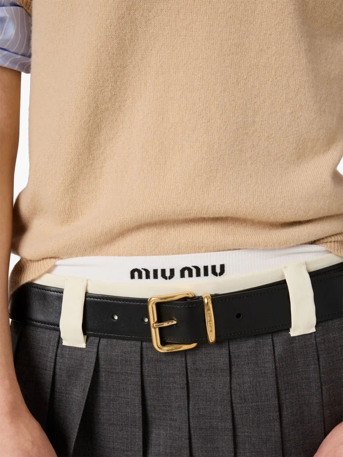 Поло из кашемира Miu Miu, нейтральные — фото 2