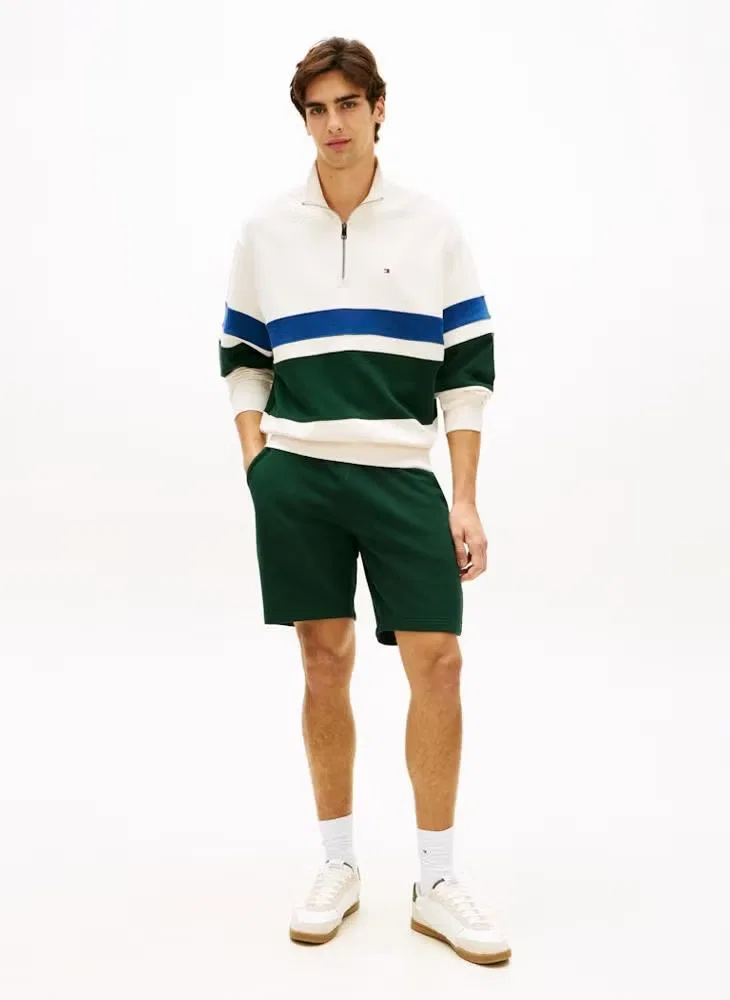 Шорты из махровой ткани с вышивкой флага Tommy Hilfiger, зеленый — фото 4
