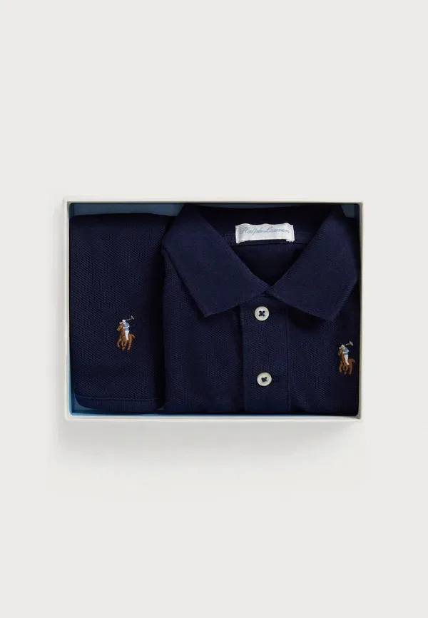 Комплект для новорожденных из хлопка Polo Ralph Lauren, темно-синий — фото 2