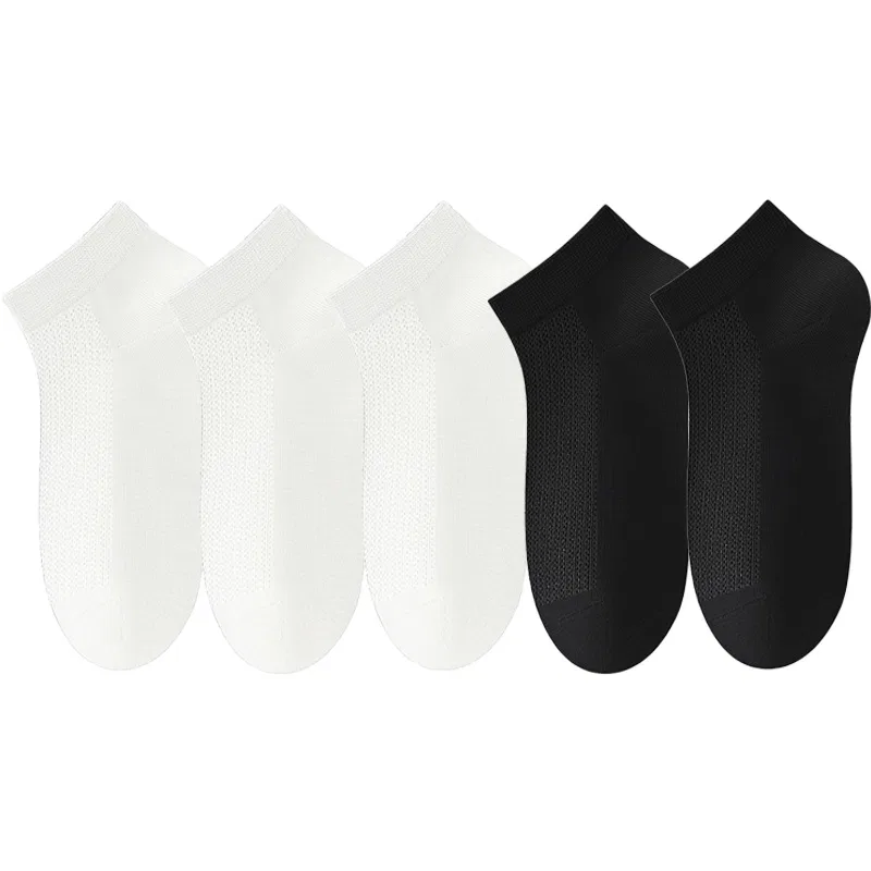 Детские носки-следы набор из 5 пар DUSHILIREN, White 3+Black 2