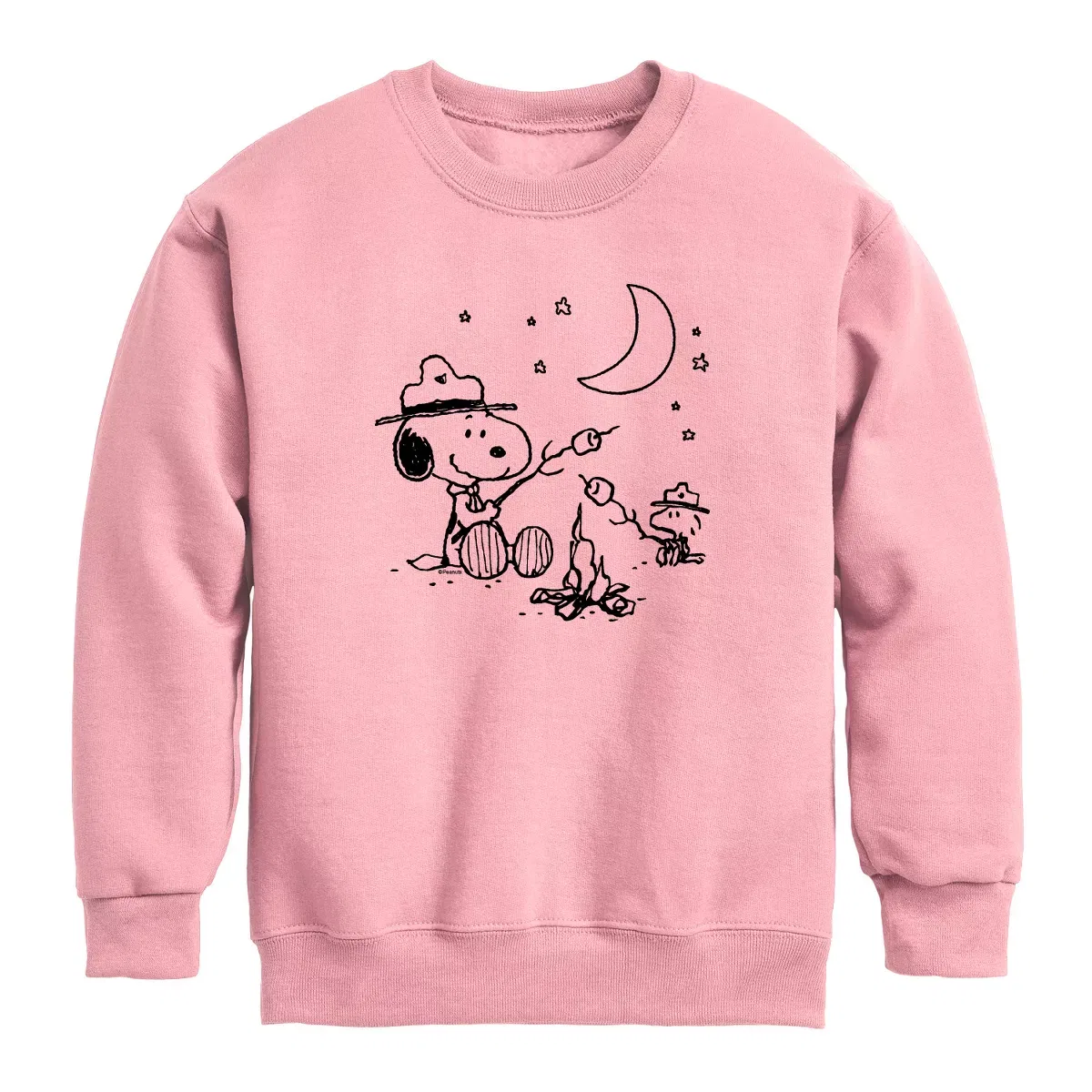 Детское флисовое поло с принтом Snoopy Camping Peanuts, Mauve