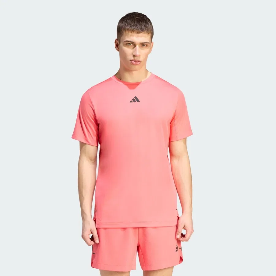 Спортивная футболка ADIDAS PERFORMANCE Performance Shirt 'D4T Power' малинового цвета — фото 2