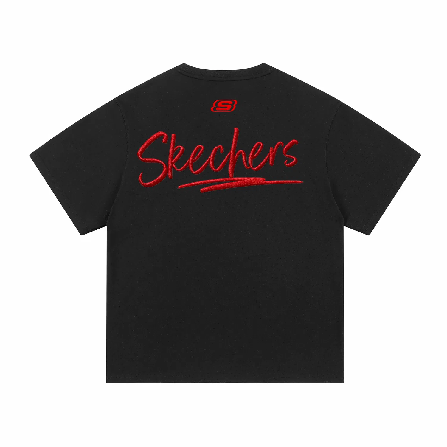 Детская футболка с круглым вырезом и прямым кроем Skechers, Black Red