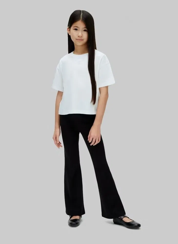 Леггинсы расклешенные с логотипом Calvin Klein Jeans, черный