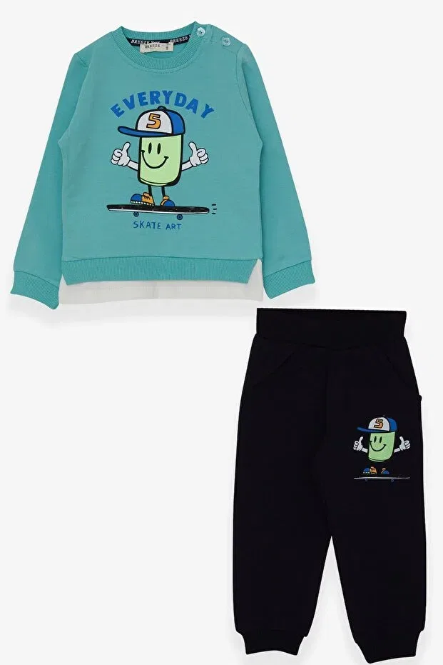 Детский спортивный костюм для мальчиков с принтом Breeze, Mint Green