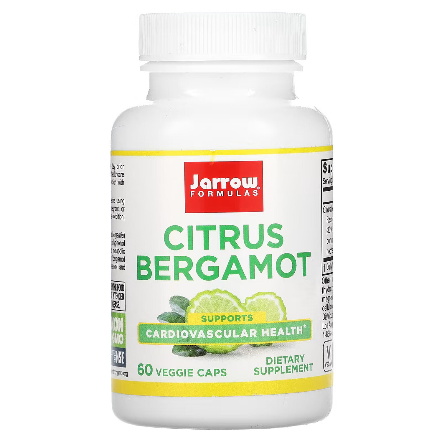

Jarrow Formulas, бергамот, 500 мг, 60 растительных капсул