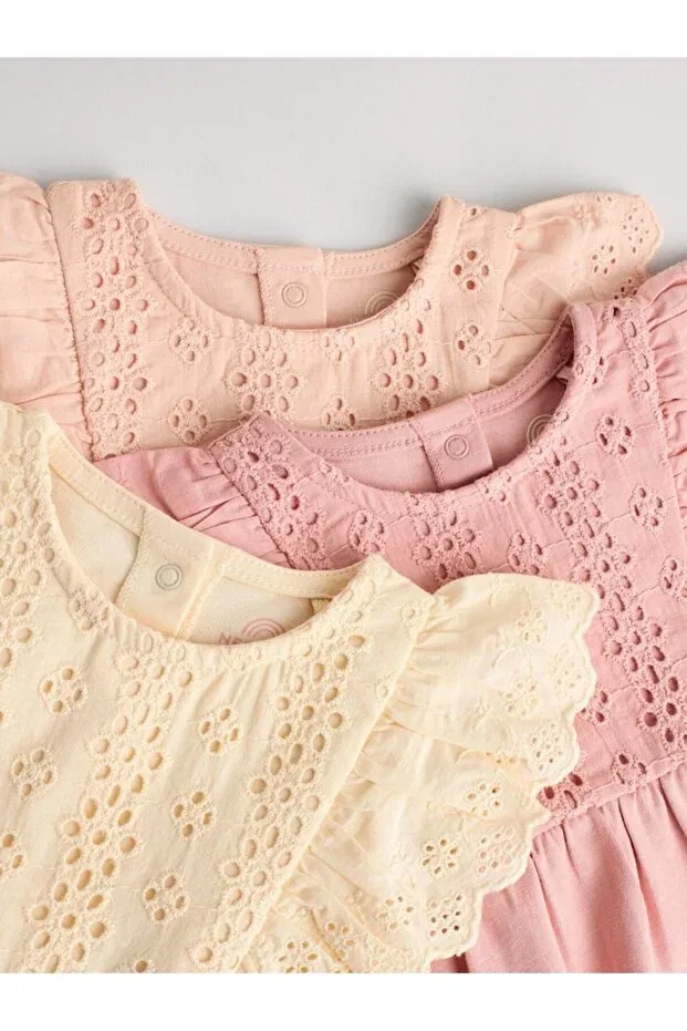 Детский комбинезон для девочек с кружевом Next Baby, Multicolor — фото 4