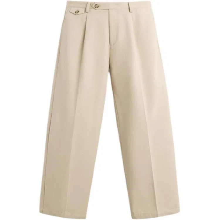 Мужские брюки свободного прямого кроя Tan ZARA, Tan