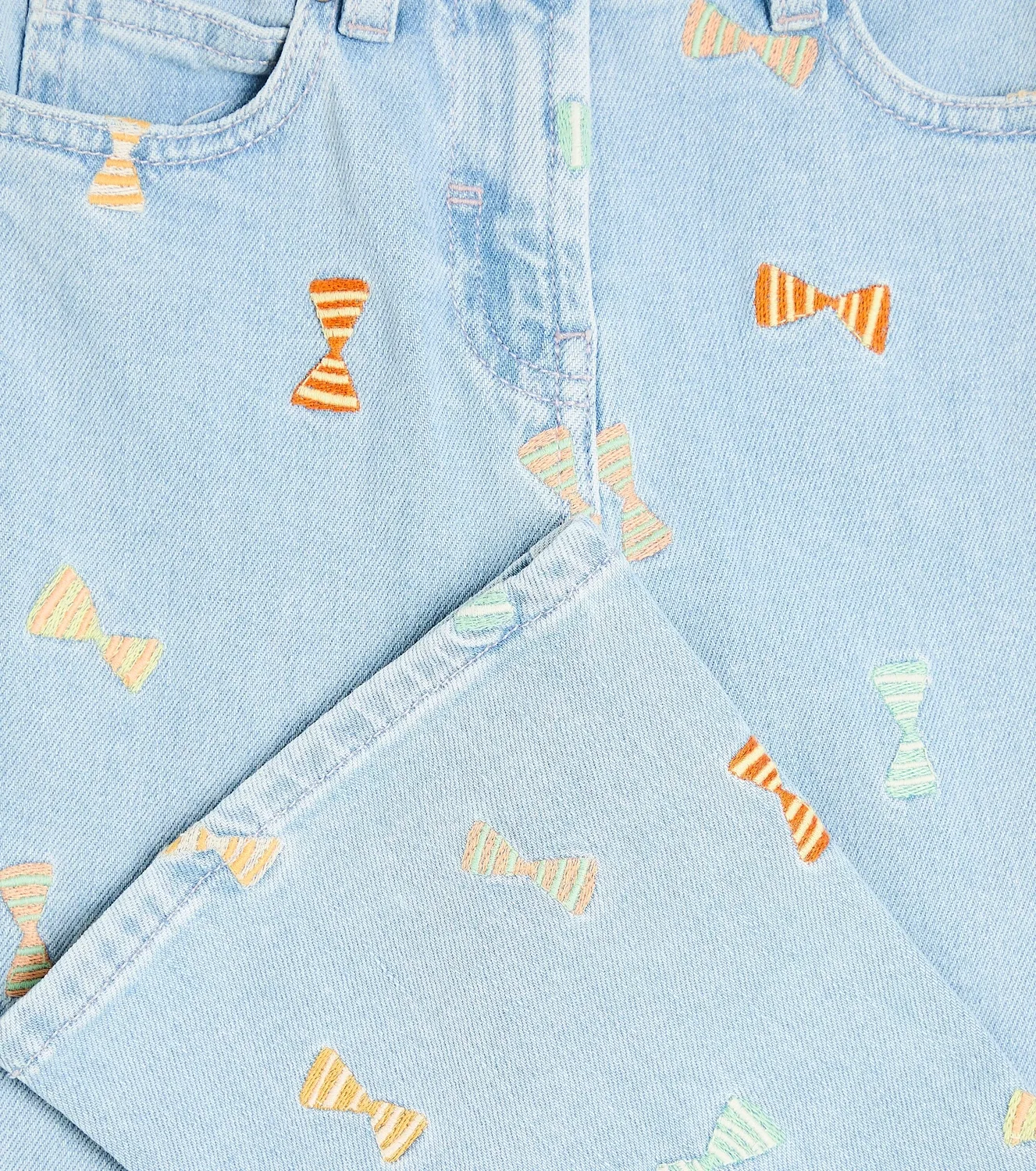 Джинсы прямого кроя с вышивкой Stella Mccartney Kids, синий — фото 3