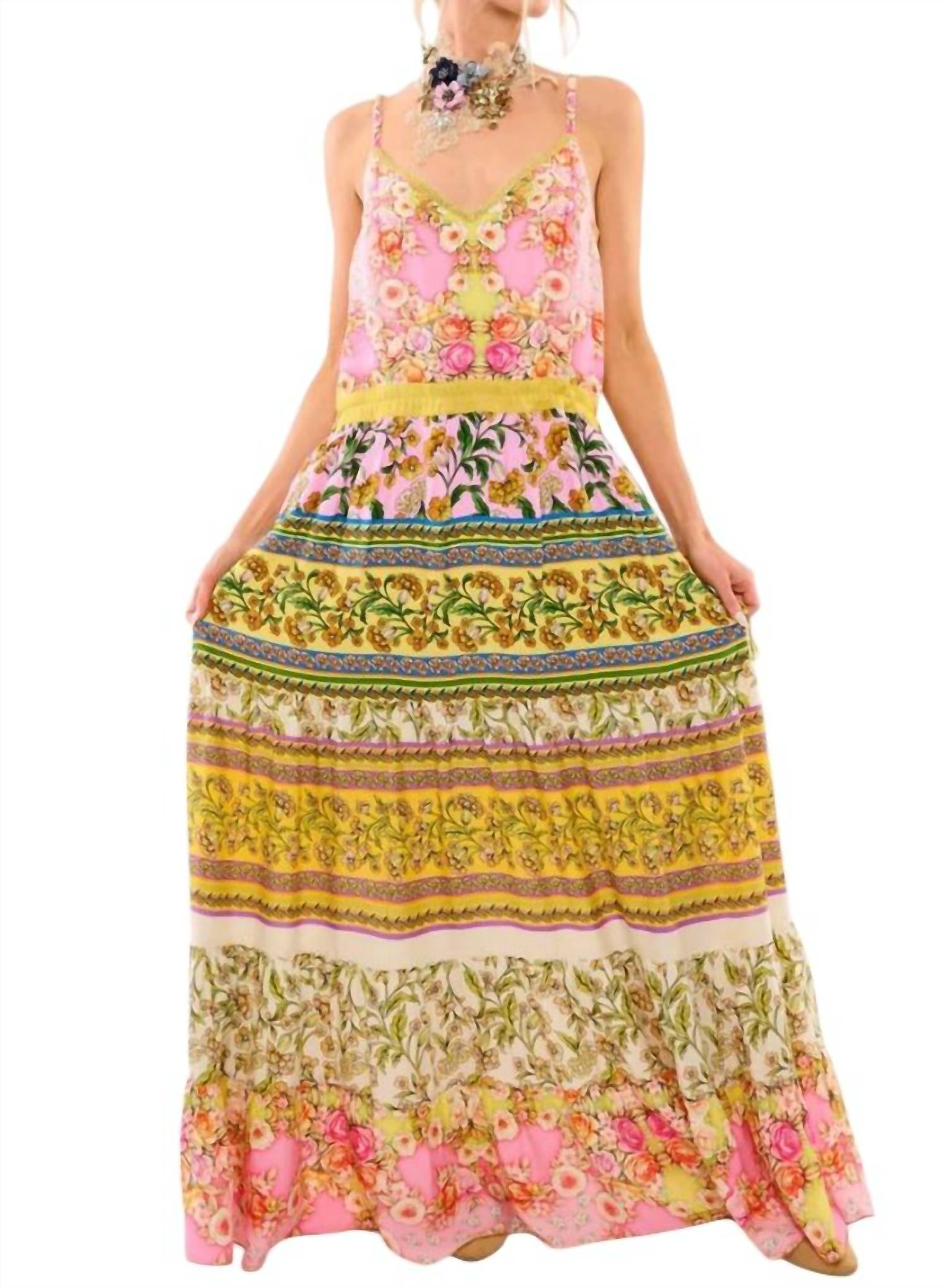 

Платье макси Drama Strap в розовом цвете Combo Aratta