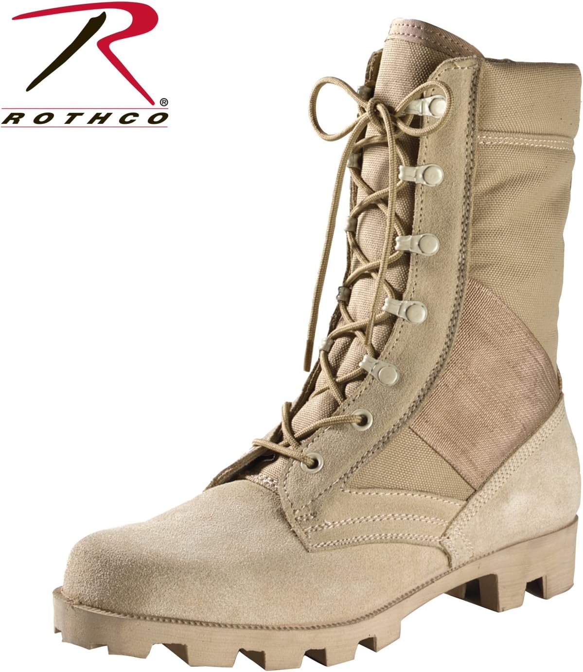 Кожаные замшевые тактические походные ботинки Rothco Speedlace Jungle, 20 см, 11 Wide Desert Tan — фото 2
