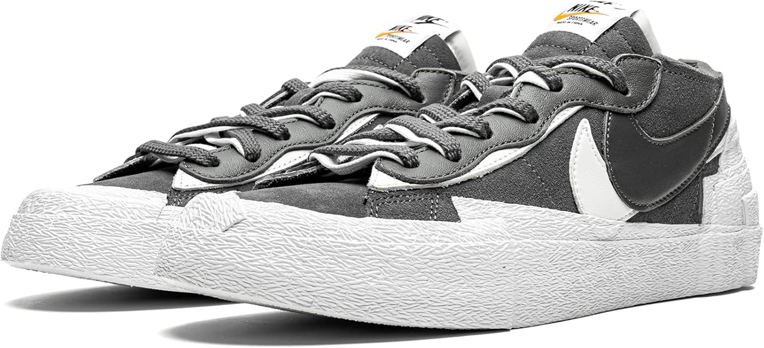 Кроссовки Sacai Blazer Low от Nike - Magma Orange / White, серый — фото 2