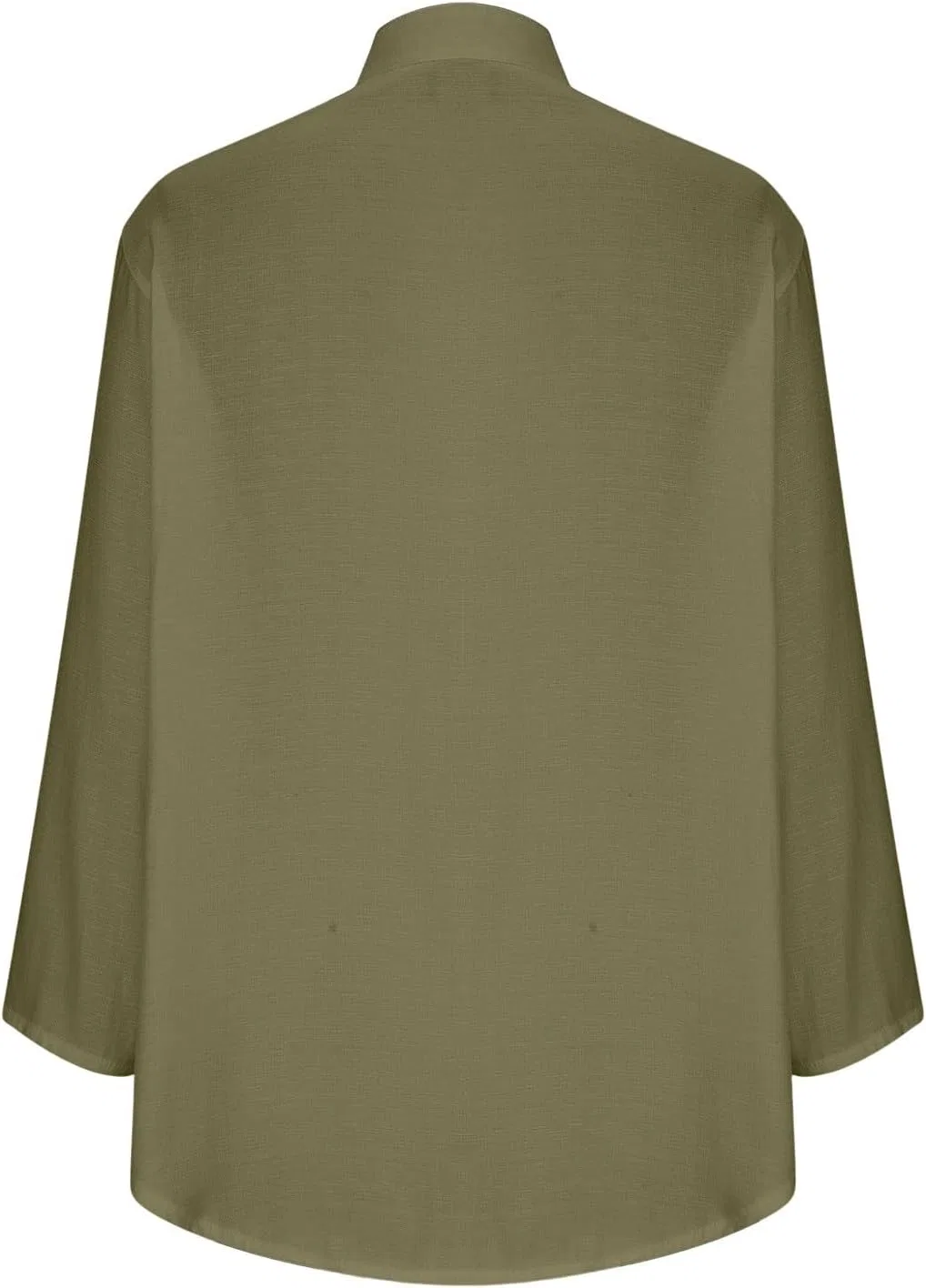 Женская туника из хлопка и льна с пуговицами Pelang, C-green — фото 4