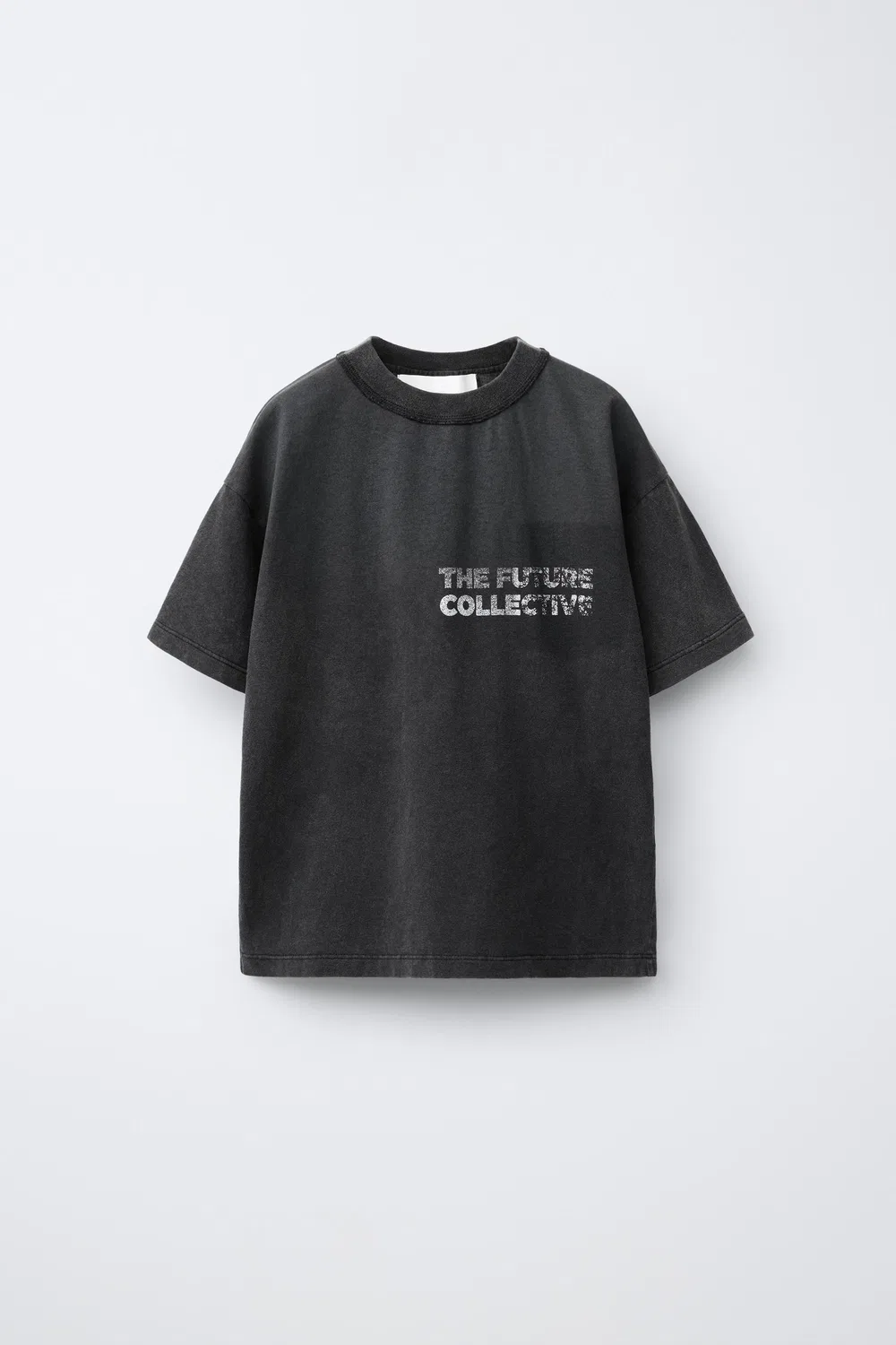 Футболка с эффектом выцветания и слоганом ZARA, Grey/Blue