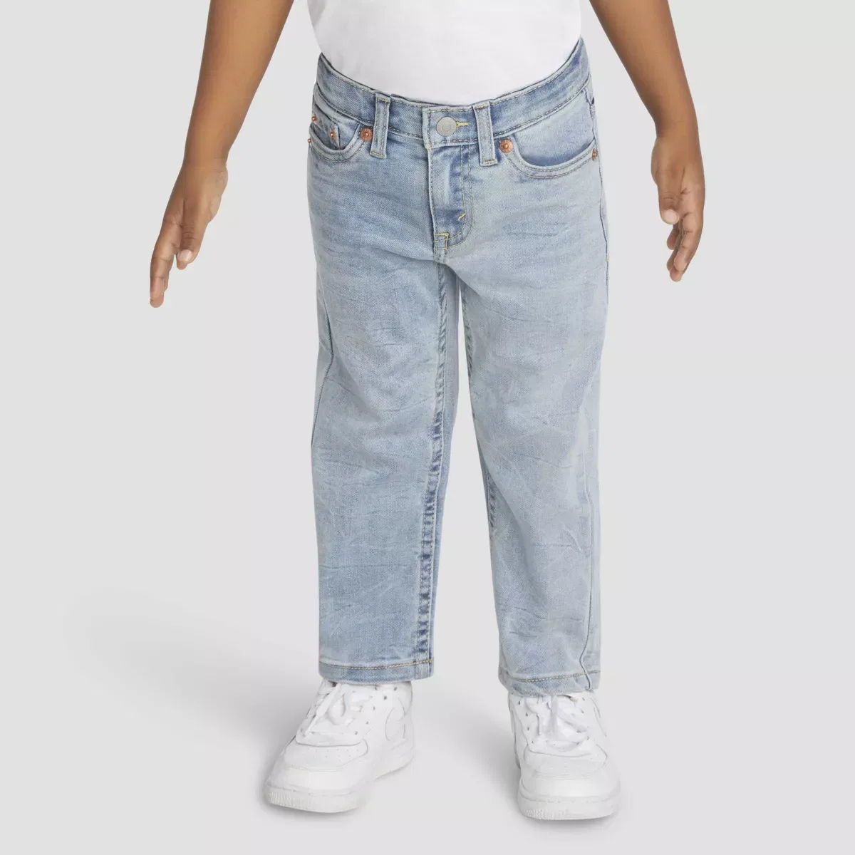 Детские джинсы для мальчиков с зауженным кроем 502 Regular Taper Strong Performance Levi's, Medium Wash — фото 3