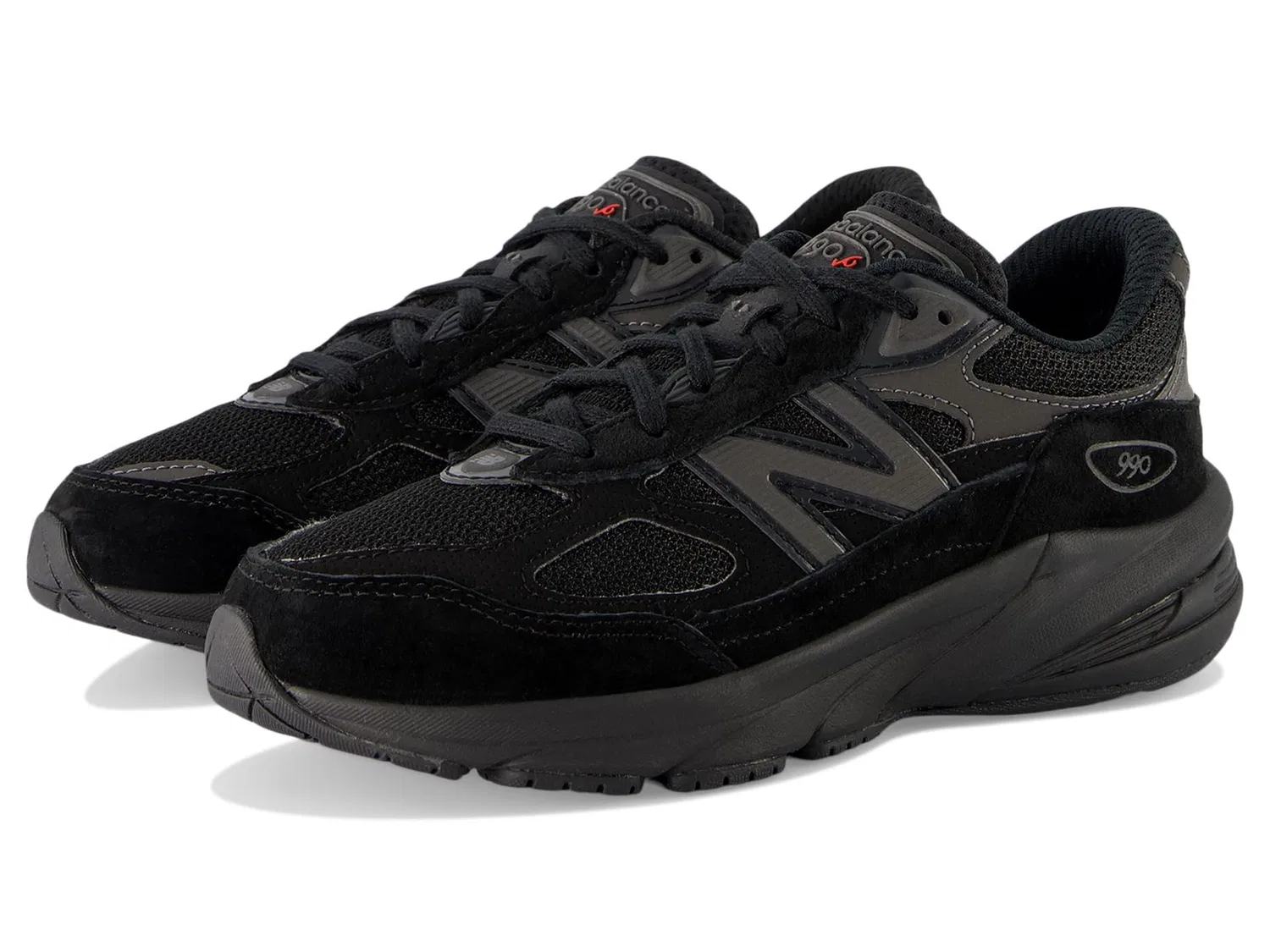 Детские кроссовки для мальчиков с кроссовками FuelCell 990 V6 Lace-up New Balance, Black Black Metallic