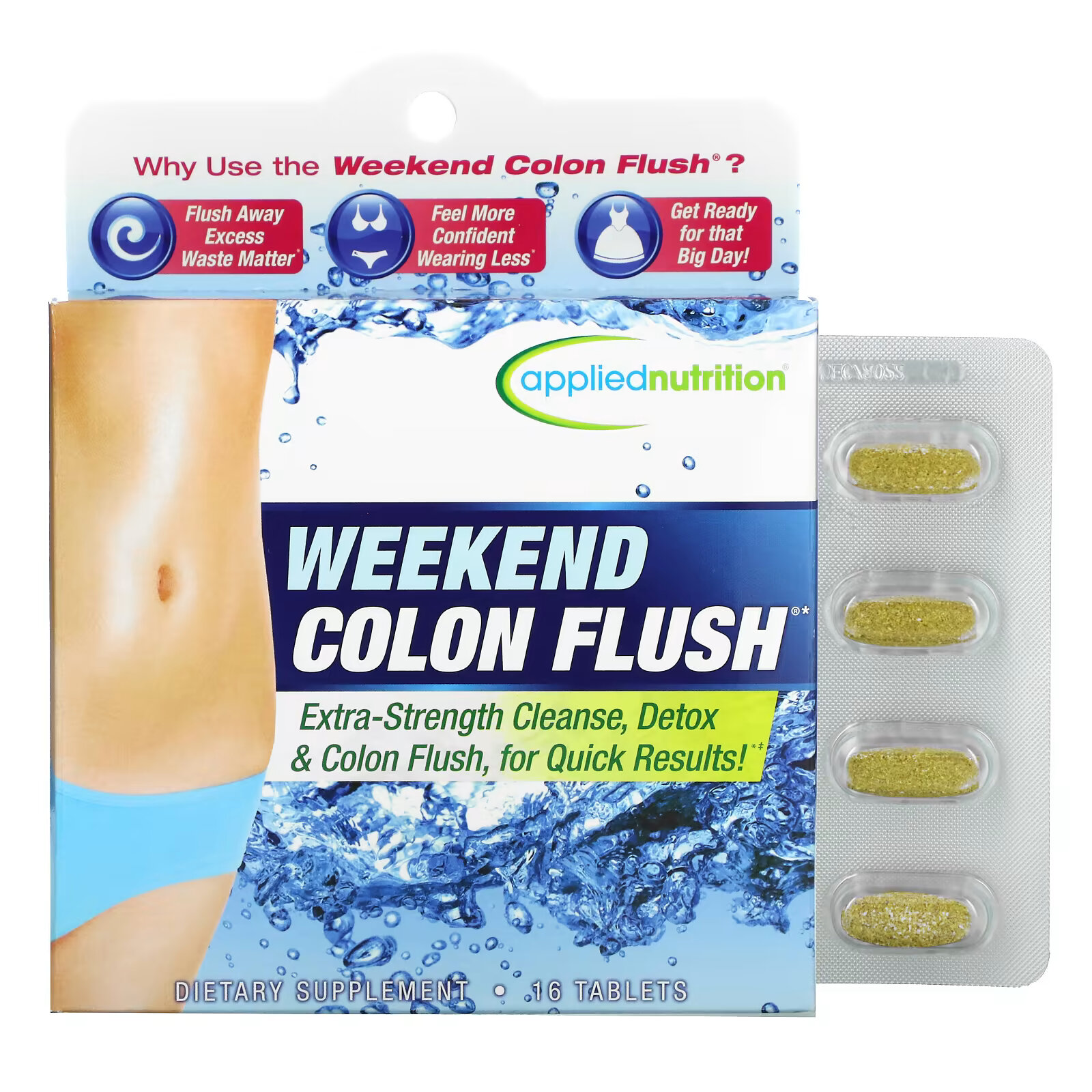 Applied Nutrition, Weekend Colon Flush, 16 таблеток - фото