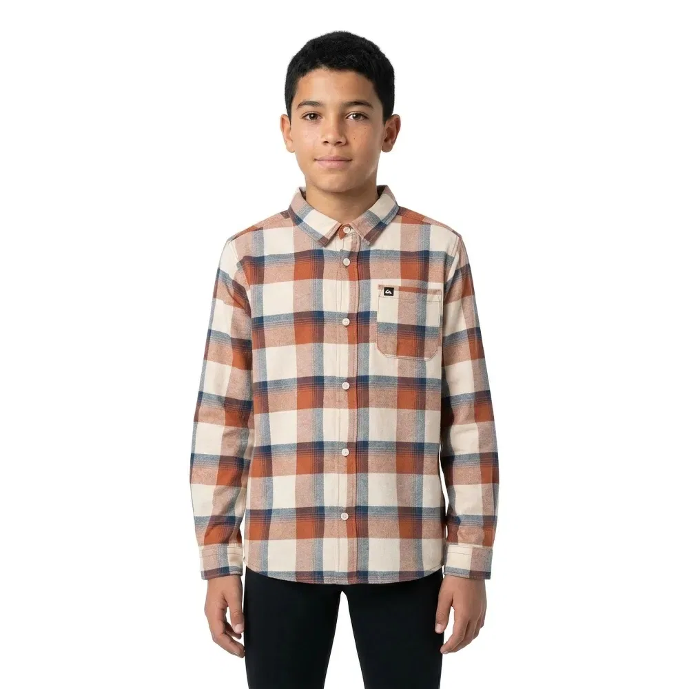 Детская рубашка с длинным рукавом Quiksilver Motherfly Plaid, Brown — фото 3