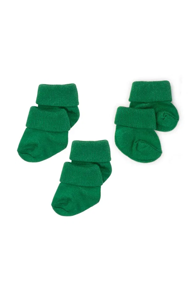 Детские носки для новорожденных хлопковые 3 пары Новинка New Year's Eve Glam Novibaby, Pine Green — фото 3
