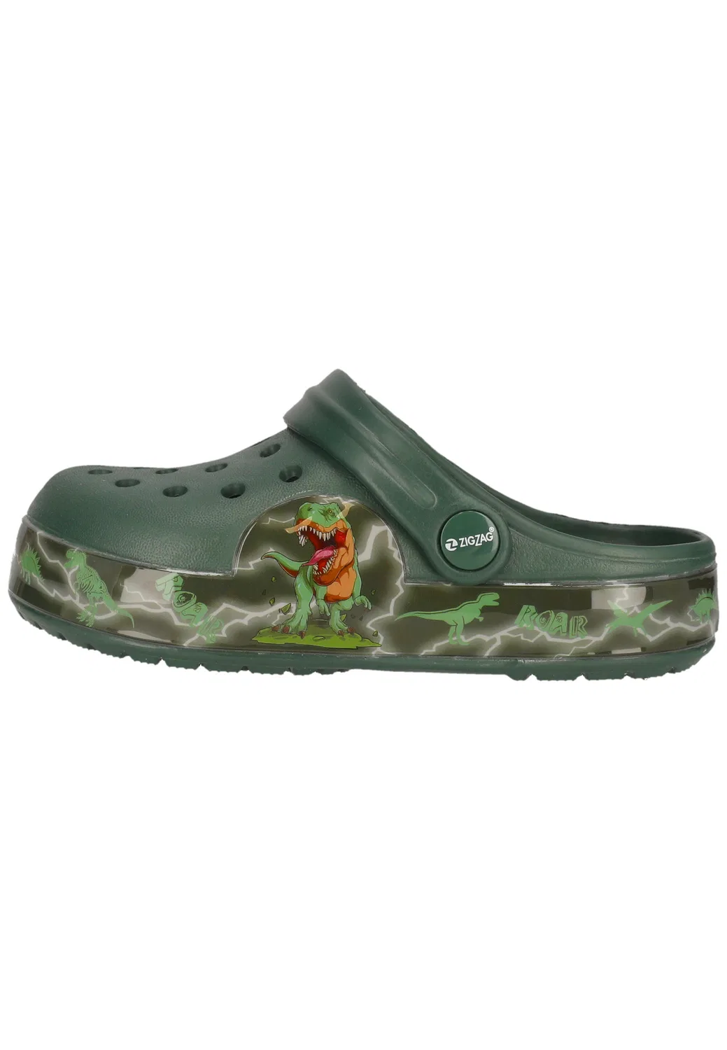 Детские сандалии-клоги с LED-подсветкой Runix Zigzag, Цвет: Dunkelgrun