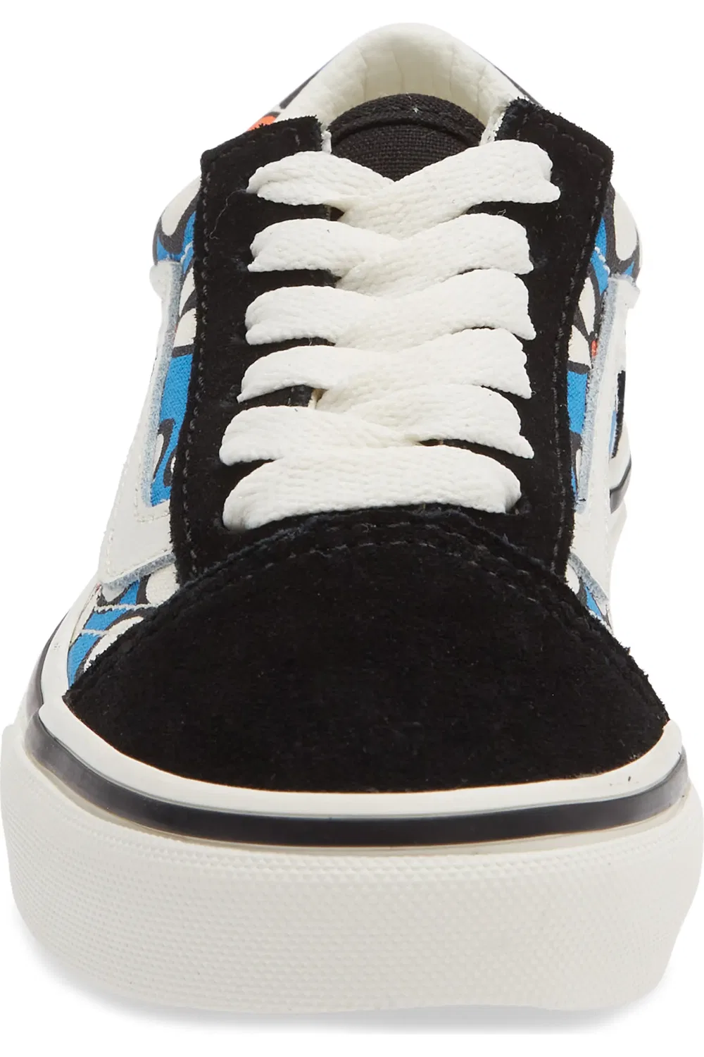 Кроссовки детские на липучках Old Skool Vans, Painted Floral Bright Azure — фото 4