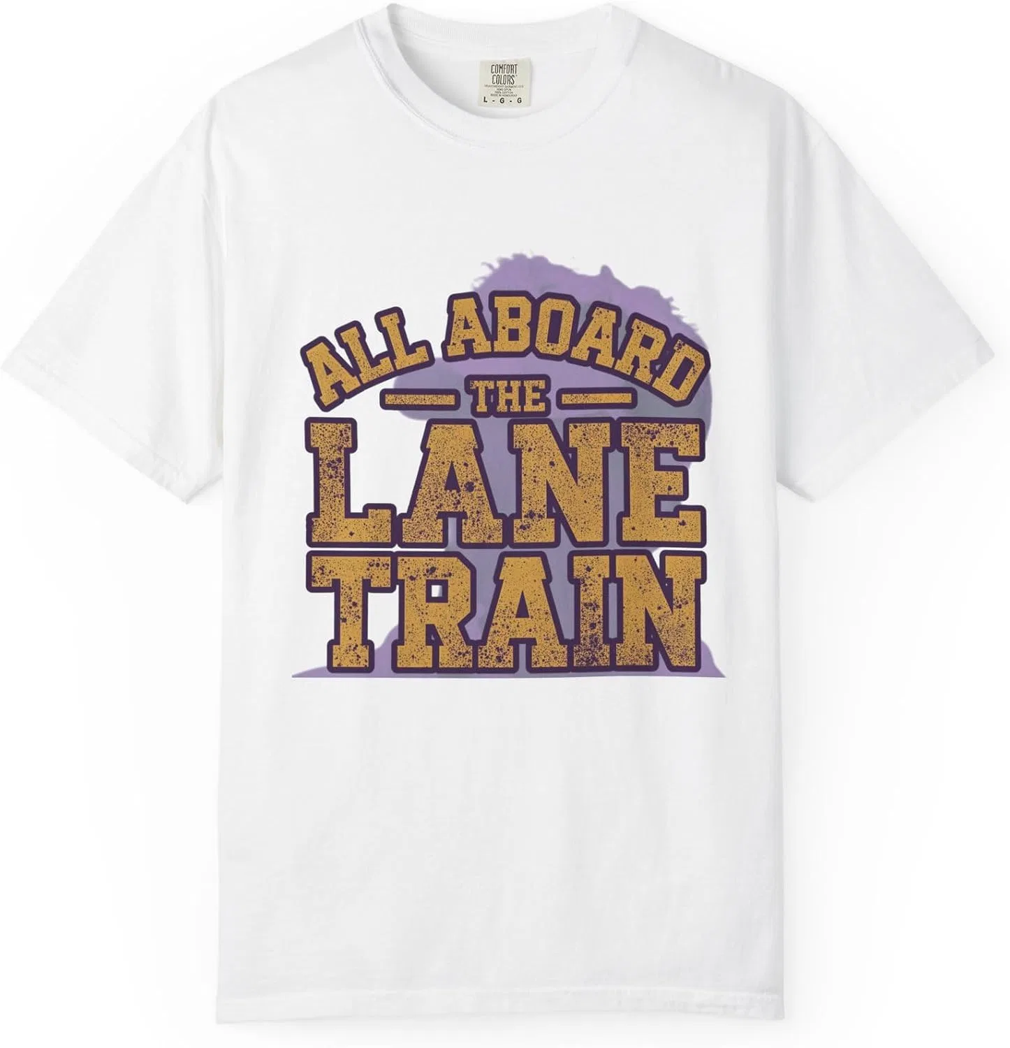 Женская футболка с принтом All Aboard The Lane Train, белый