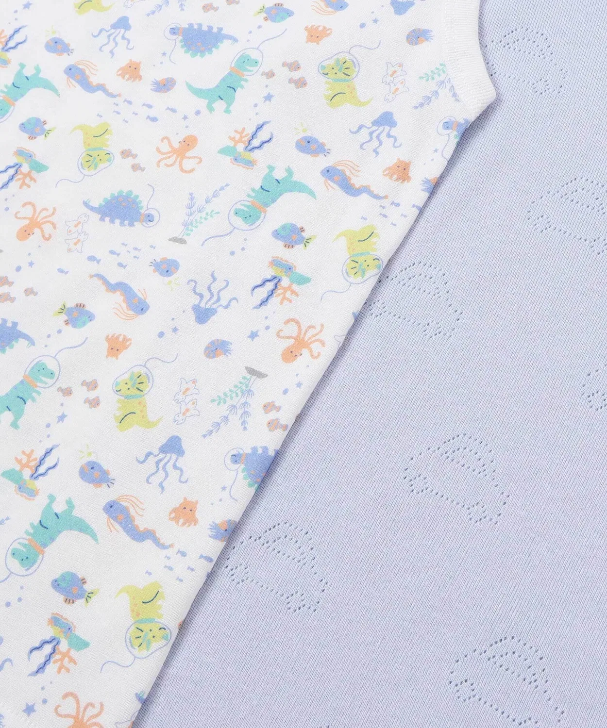 Детская майка-борцовка с принтом, комплект из 2 штук, модель Car Print Dinosaur SLAP SLIP, Blue — фото 3