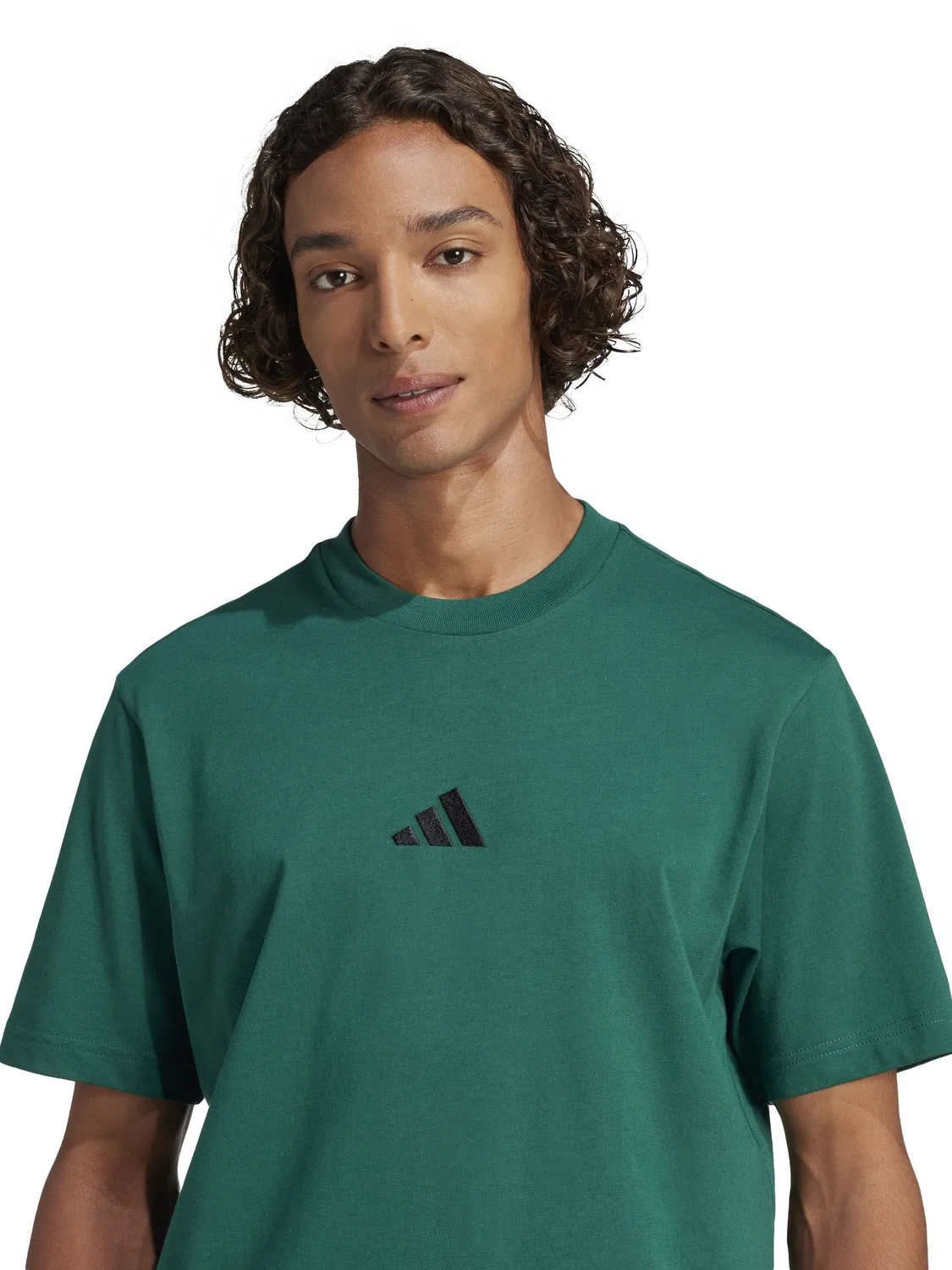 Футболка с логотипом adidas Essentials, темно-зеленая — фото 4