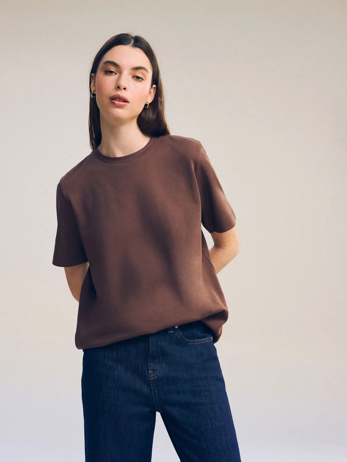 Футболка хлопковая с круглым вырезом, Chocolate Brown Next