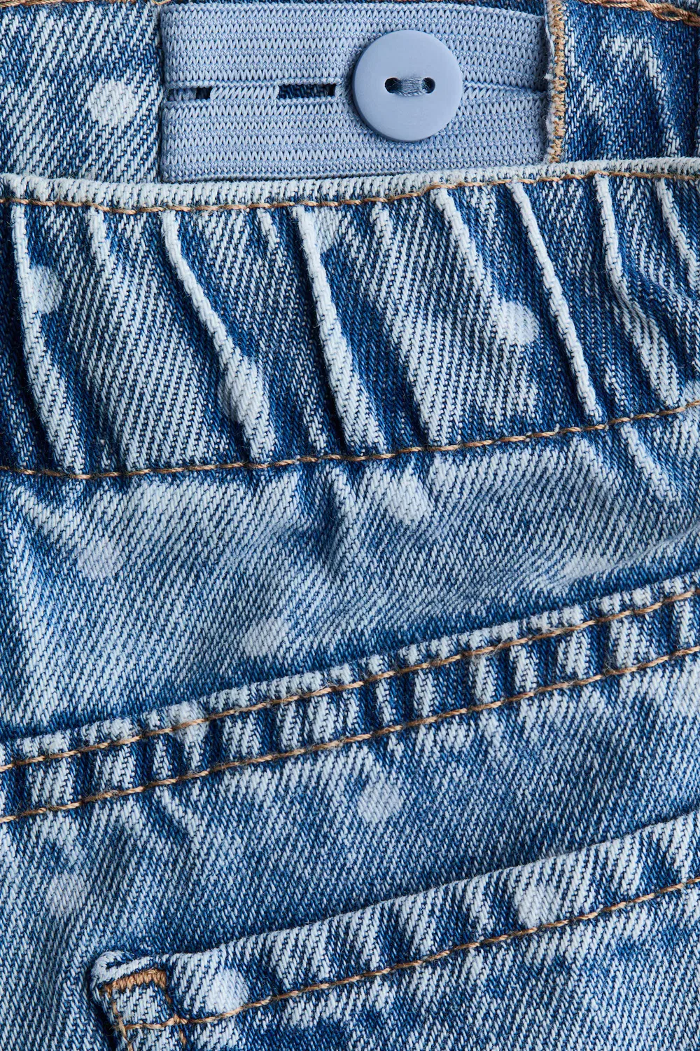 Свободные джинсы с широкими штанинами H&M, Helles Denimblau/Polka Dots — фото 3